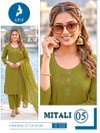 Mitali By Kaya Checks Slub Handwork Kurti With Bottom Dupatta